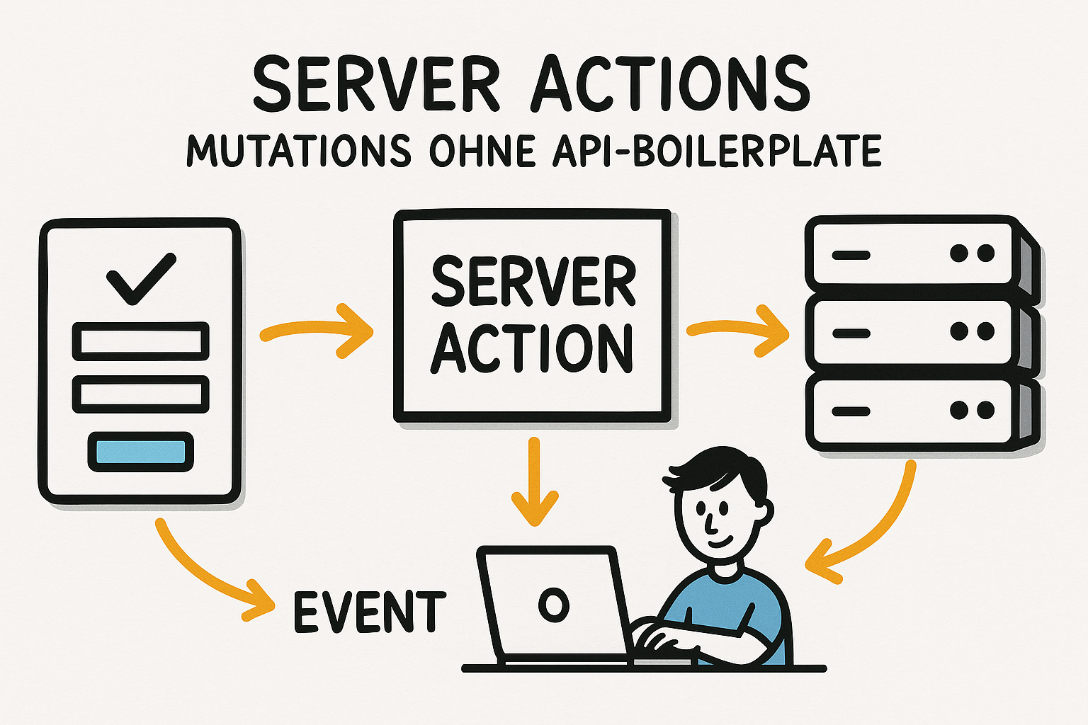 Server Actions: Mutationen ohne API-Boilerplate