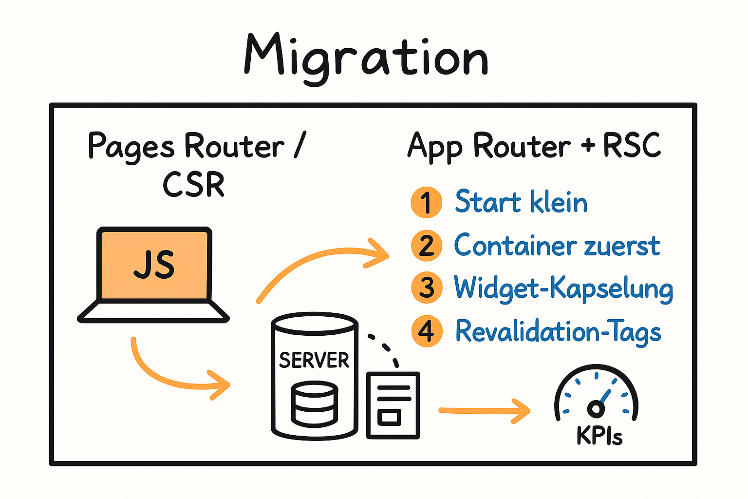 Migration: Pages Router / CSR → App Router mit RSC