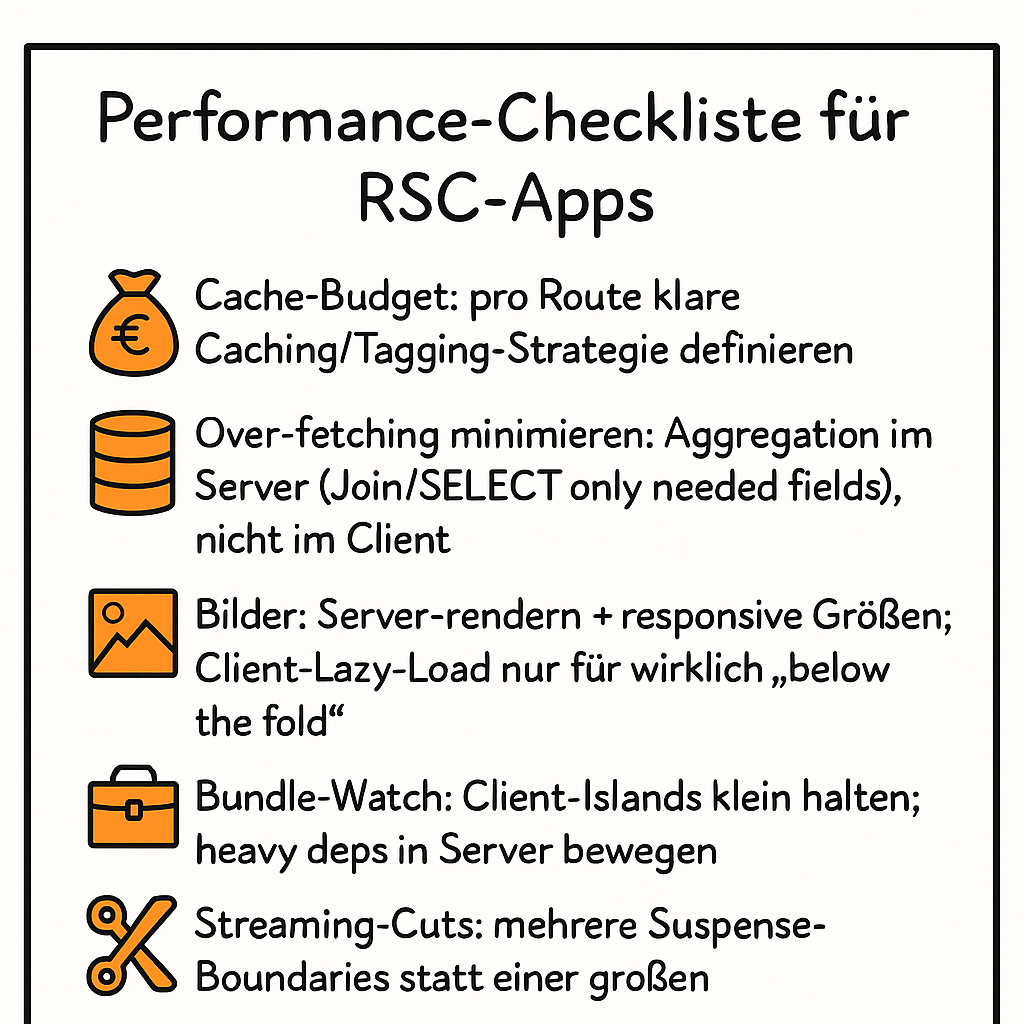 Performance-Checkliste für RSC-Apps